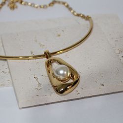 Choker aro pingente pérola - COL0069 - Florenza Semijoias