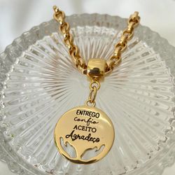 Colar entrego confio aceito agradeço - COL0074 - Florenza Semijoias