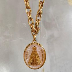 Colar Nossa Senhora madrepérola - COL0036 - Florenza Semijoias