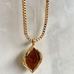 Colar gota marrom perolado - COL0098 - Florenza Semijoias
