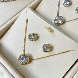 Conjunto ponto de luz zircônia - CONJ0007 - Florenza Semijoias