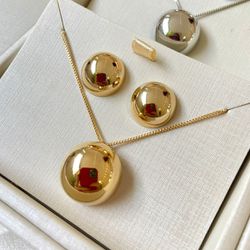 Conjunto esfera lisa - CONJ0004 - Florenza Semijoias