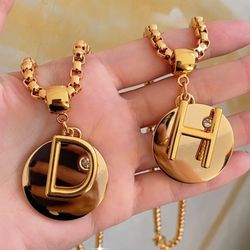 Colar placa dourada strass - COL0027 - Florenza Semijoias