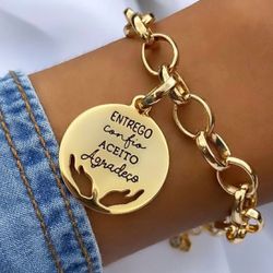 Pulseira entrego confio - PUL0008 - Florenza Semijoias
