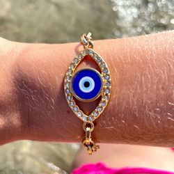 Pulseira olho grego strass - PUL0012 - Florenza Semijoias