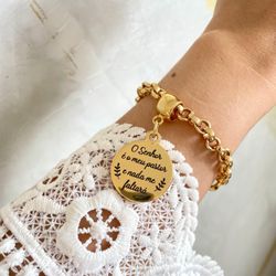 Pulseira O Senhor é meu Pastor - PUL0031' - Florenza Semijoias