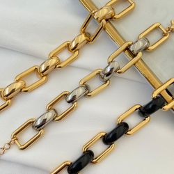 Pulseira elos quadrada - PUL0021 - Florenza Semijoias