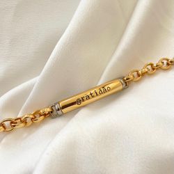 Pulseira gratidão - PUL0025 - Florenza Semijoias
