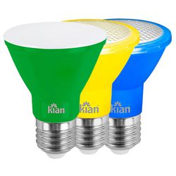 LAMPADA LED PAR20 COLOR 6W E27 127V KIAN - FLUZÃO CONSTRUÇÃO