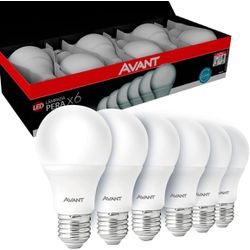 KIT COM 6 LÂMPADAS LED 6500K 9W BIVOLT AVANT - FLUZÃO CONSTRUÇÃO