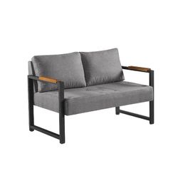 POLTRONA DECORATIVA IPANEMA 2 LUGARES LINHO CINZA - FLUZÃO CONSTRUÇÃO