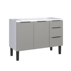 GABINETE AÇO JUPITER CINZA MONTADO PARA PIA 120 - FLUZÃO CONSTRUÇÃO