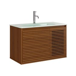 GABINETE CRETA RIPADO 80CM FREIJO COM TULHA E BANC... - FLUZÃO CONSTRUÇÃO