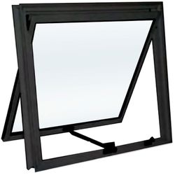 JANELA MAXIM-AR PRETA DE VIDRO LISO 60x60cm LÍDER - FLUZÃO CONSTRUÇÃO