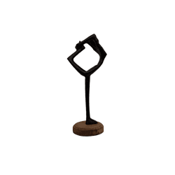 ESCULTURA YOGA PRETA MADEIRA/ALUMÍNIO - FLUZÃO CONSTRUÇÃO