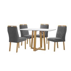CONJUNTO MESA PEDRO COM 4 CADEIRAS GENOVA - FLUZÃO CONSTRUÇÃO