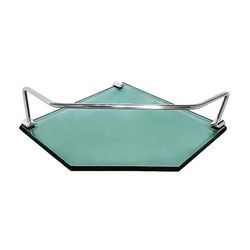 PRATELEIRA DE CANTO 20X20cm DE VIDRO VERDE COM SU... - FLUZÃO CONSTRUÇÃO