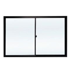 Janela Slim Preta de 2 Folhas com Vidro Liso 120x1... - FLUZÃO CONSTRUÇÃO