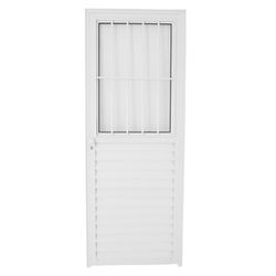 PORTA SLIM BRANCA COM POSTIGO 1 FOLHA COM VIDRO LI... - FLUZÃO CONSTRUÇÃO