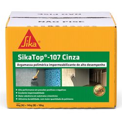 SIKA TOP 107 CINZA CAIXA 18 KG - FLUZÃO CONSTRUÇÃO
