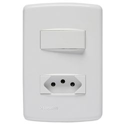 INTERRUPTOR TECLA SIMPLES + 1 TOMADA 2P+T 10A/250V... - FLUZÃO CONSTRUÇÃO