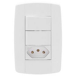 INTERRUPTOR DUPLO SIMPLES + 1 TOMADA 10A 250V 4X2 ... - FLUZÃO CONSTRUÇÃO