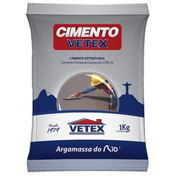 CIMENTO ESTRUTURAL CINZA VETEX 1KG - FLUZÃO CONSTRUÇÃO