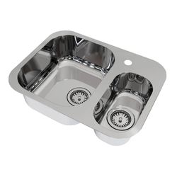 CUBA DUPLA LIFT DE EMBUTIR 54,5X40X18CM COM VALVUL... - FLUZÃO CONSTRUÇÃO