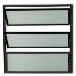 BASCULANTE PRETO COM 2 ARTICULAÇÕES DE VIDRO LISO ... - FLUZÃO CONSTRUÇÃO