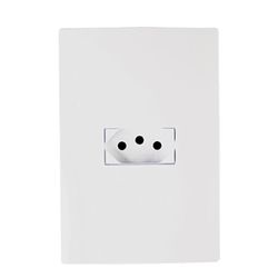 CONJUNTO TOMADA ILUMI I9 2P+T COM PLACA 10A 250V - FLUZÃO CONSTRUÇÃO