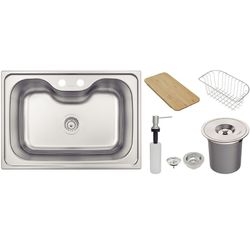 KIT CUBA TRAMONTINA COM LIXEIRA,TÁBUA DE MADEIRA, ... - FLUZÃO CONSTRUÇÃO