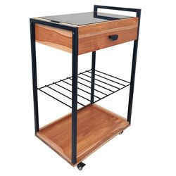 CARRINHO PARA CHURRASCO KOPER COM GAVETA E PEDRA - FLUZÃO CONSTRUÇÃO