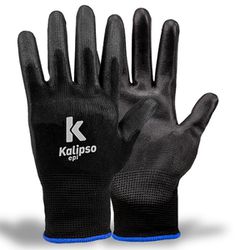 LUVA DE SEGURANÇA KALIPSO PU PRETA - FLUZÃO CONSTRUÇÃO