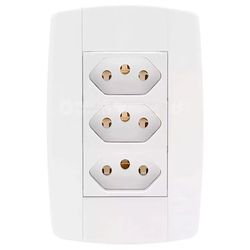 TOMADA TRIPLA 250V 4X2 LEV ILUMI - FLUZÃO CONSTRUÇÃO