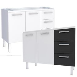 Gabinete De Cozinha Venus 120 Montado - FLUZÃO CONSTRUÇÃO