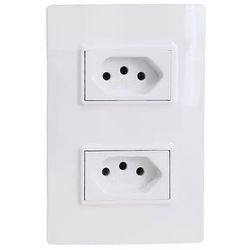 TOMADA DUPLA DISTANCIADA 250V 4X2 VIVAZ ILUMI - FLUZÃO CONSTRUÇÃO