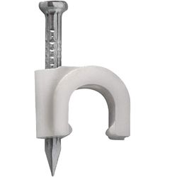 FIXA FIO COAXIAL BRANCO + PREGO 2,5X25 - 20 PEÇAS - FLUZÃO CONSTRUÇÃO