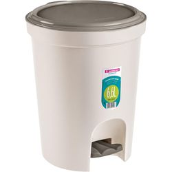 LIXEIRA COM PEDAL BRANCA 6,6 LITROS - FLUZÃO CONSTRUÇÃO