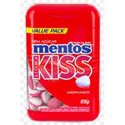 MENTOS KISS MORANGO - 150P / 105 G - PADRÃO FONZAR