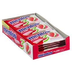 MENTOS PURE FRUIT MORANGO 3L DISPLAY 127,50 G (DP ... - PADRÃO FONZAR