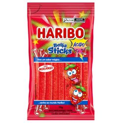 BALA DE GELATINA STICKS MORANGO ACIDO 70 G - PADRÃO FONZAR