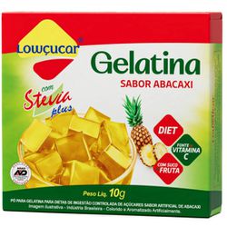 GELATINA LOWÇUCAR PLUS C/ STEVIA ABACAXI 10 G - PADRÃO FONZAR