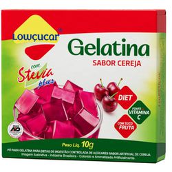 GELATINA LOWÇUCAR PLUS C/ STEVIA CEREJA 10 G - PADRÃO FONZAR