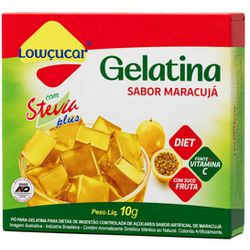 GELATINA LOWÇUCAR PLUS C/ STEVIA MARACUJA 10 G - PADRÃO FONZAR