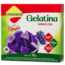 GELATINA LOWÇUCAR PLUS C/ STEVIA UVA 10 G - PADRÃO FONZAR