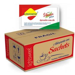 ADOÇANTE LOWCUCAR PLUS C/ STEVIA 1000 X 6 G - SACH... - PADRÃO FONZAR