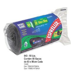 SACO P/ LIXO DE 50 LTS EM ROLO C/ 50 UNID (08434) - PADRÃO FONZAR