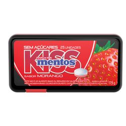 MENTOS KISS DISPENSER MORANGO 157,5G (DP 9 X 17,5... - PADRÃO FONZAR