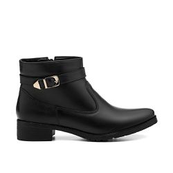 BOTA FEMININA PRETA CANO BAIXO METROPOLITAN 100% E... - FORKCALC