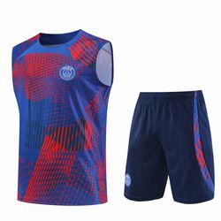 Conjunto Treino Regata + Short PSG 23/24 - Azul/ V... - Tailandesas Atacado